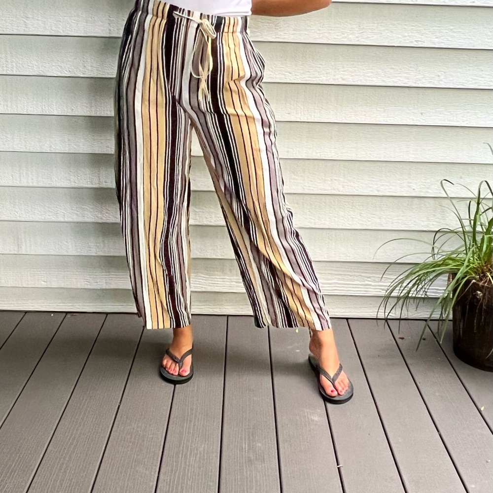 Wide Leg Striped Pants